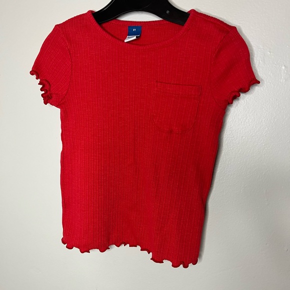 Old Navy Other - Old Navy Red Short Sleeve Shirt Girls Size 3T